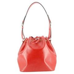 Vintage Louis Vuitton Noe Bag in Red Epi and Red Alcantara