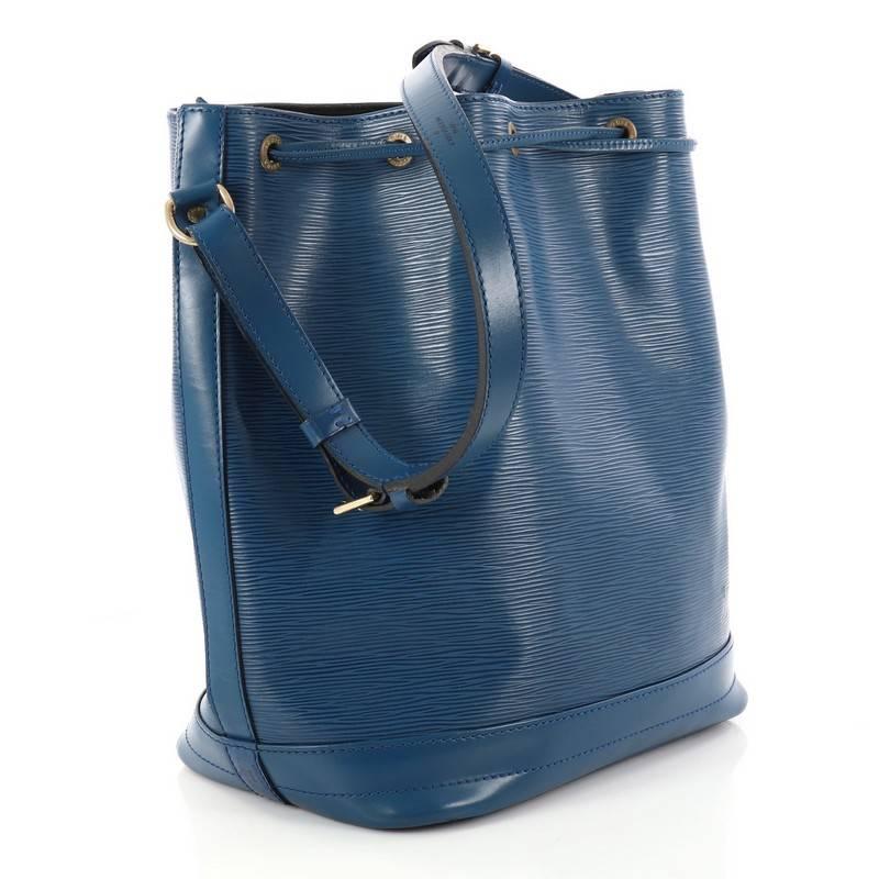 Blue Louis Vuitton Noe Handbag Epi Leather Large