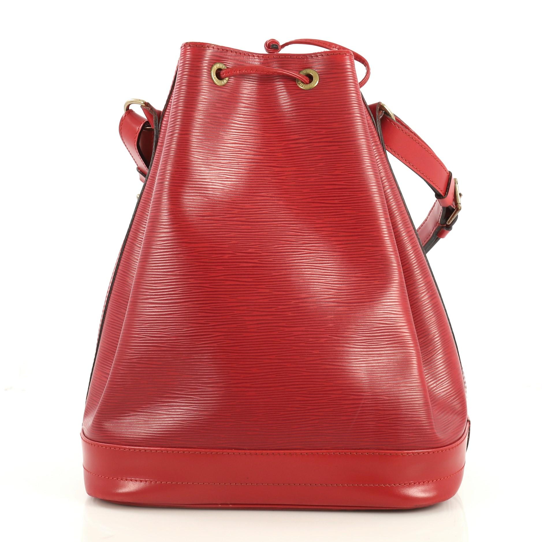 Red Louis Vuitton Noe Handbag Epi Leather Large