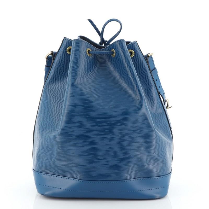 Blue Louis Vuitton Noe Handbag Epi Leather Large