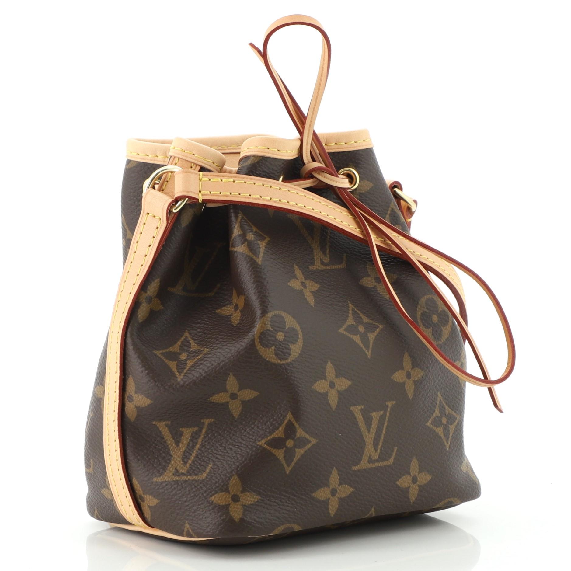 Black Louis Vuitton Noe Handbag Monogram Canvas Nano