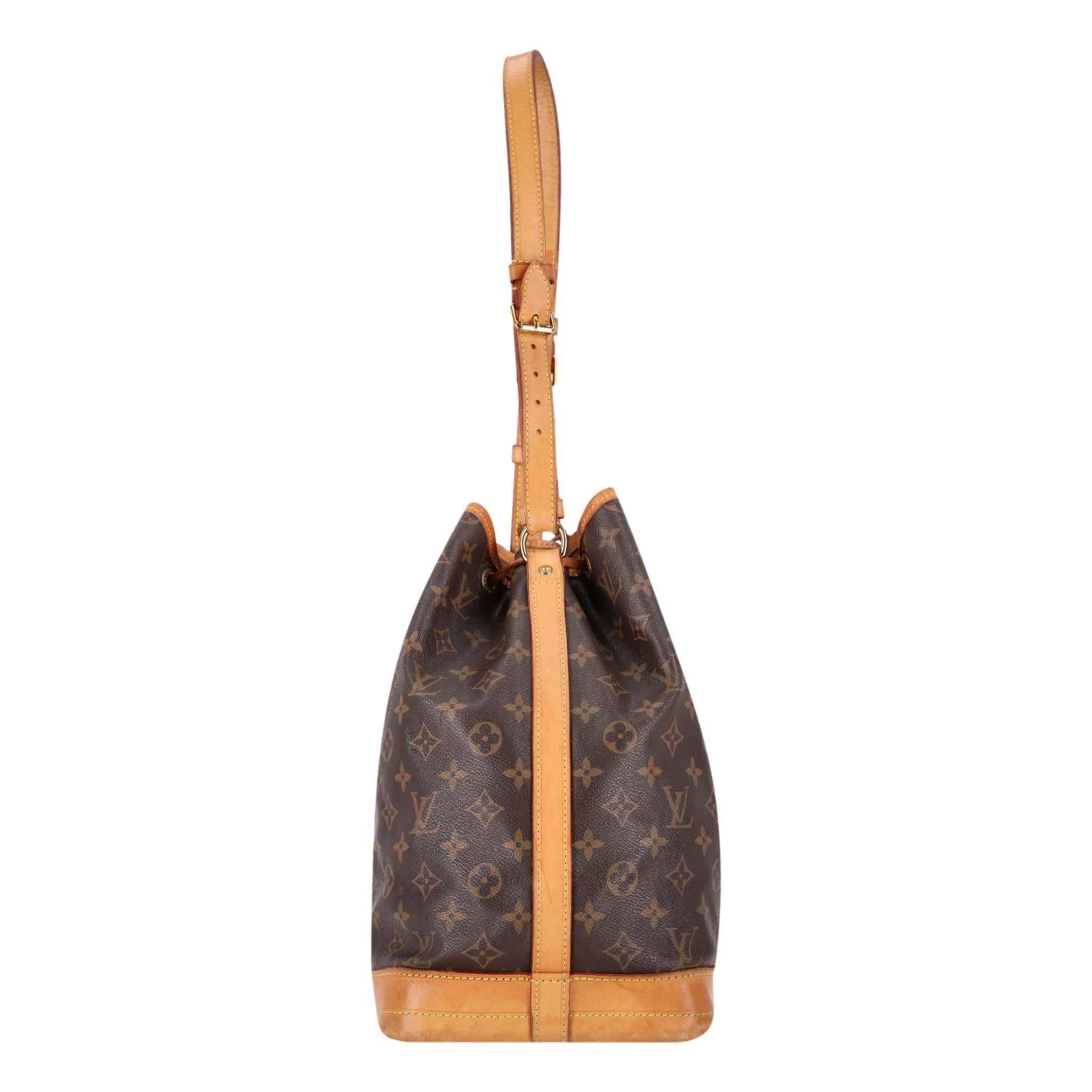 Brown Louis Vuitton Noe Monogram Coated Canvas Bucket Bag