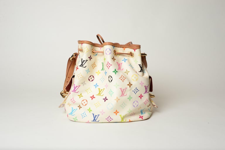 Louis Vuitton White Monogram Multicolor Canvas Noe Shoulder Bag., Lot  #56272