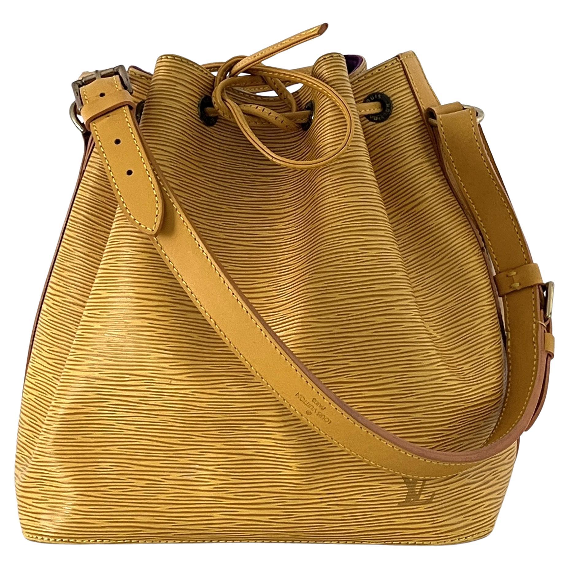 Louis Vuitton Noé Petit Sac Bucket Cuir Epi Jaune 1998