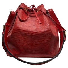 Vintage Louis Vuitton Noe PM Bucket Bag in Red EPI Leather, June 1995.