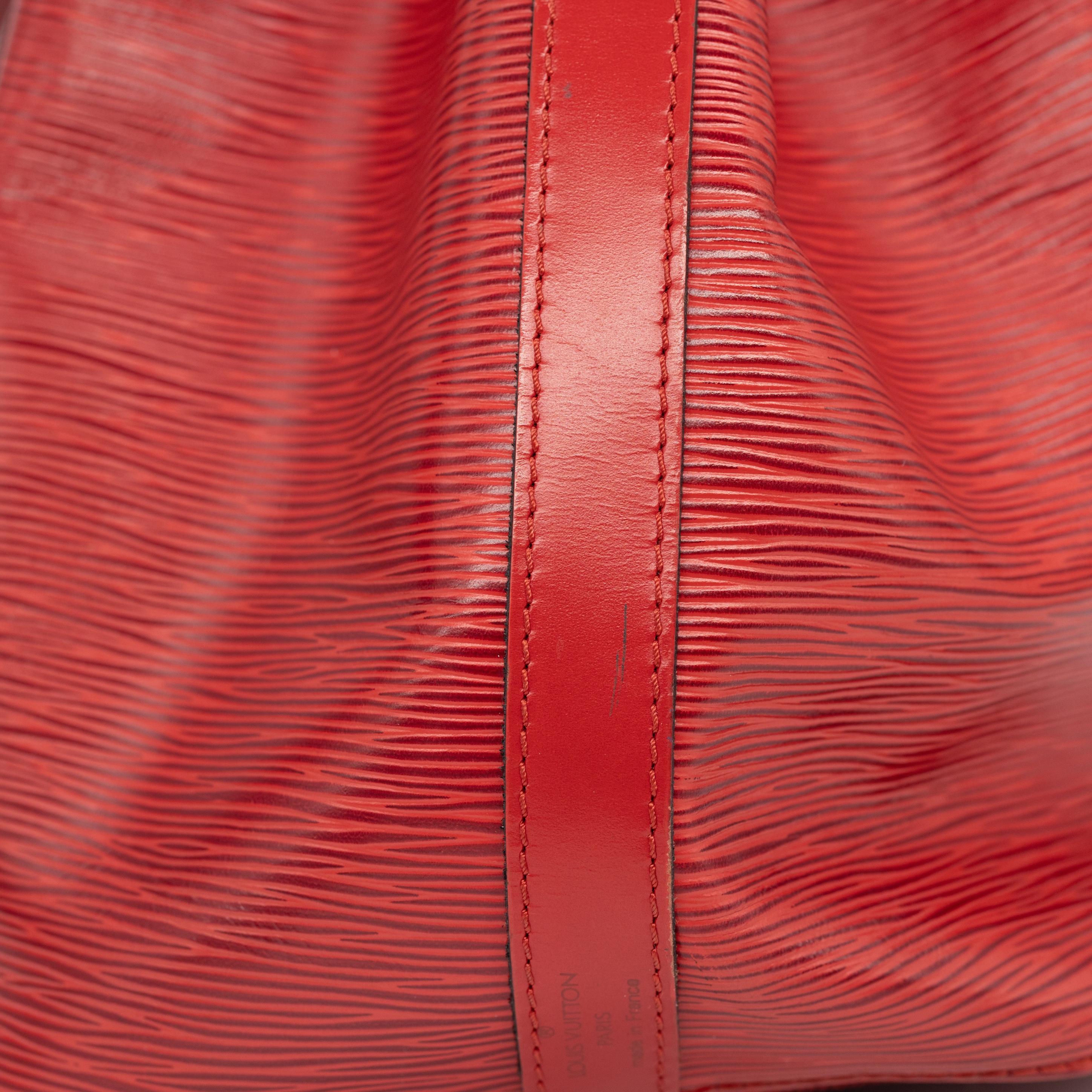 Louis Vuitton “Noe” PM Bucket Bag in Red EPI Leather Shoulder Bag, France 1993. 5