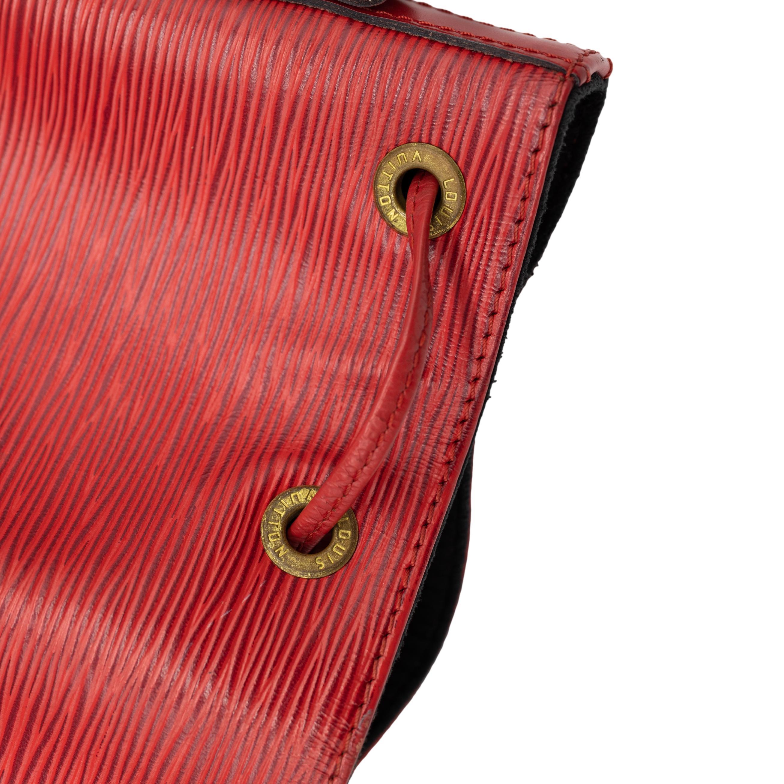 Louis Vuitton “Noe” PM Bucket Bag in Red EPI Leather Shoulder Bag, France 1993. 8