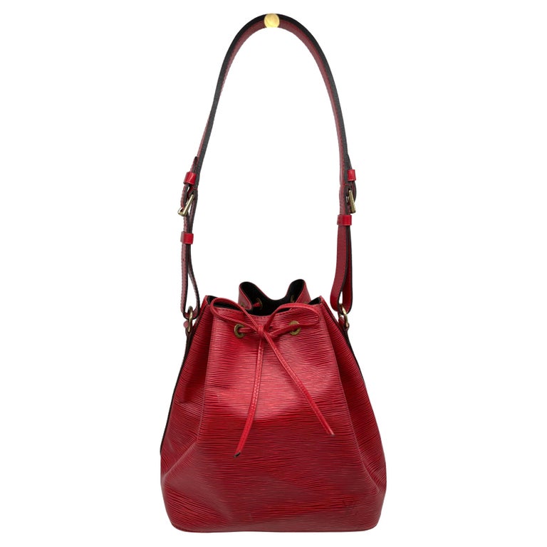 Louis Vuitton “Noe” PM Bucket Bag in Red EPI Leather Shoulder Bag ...