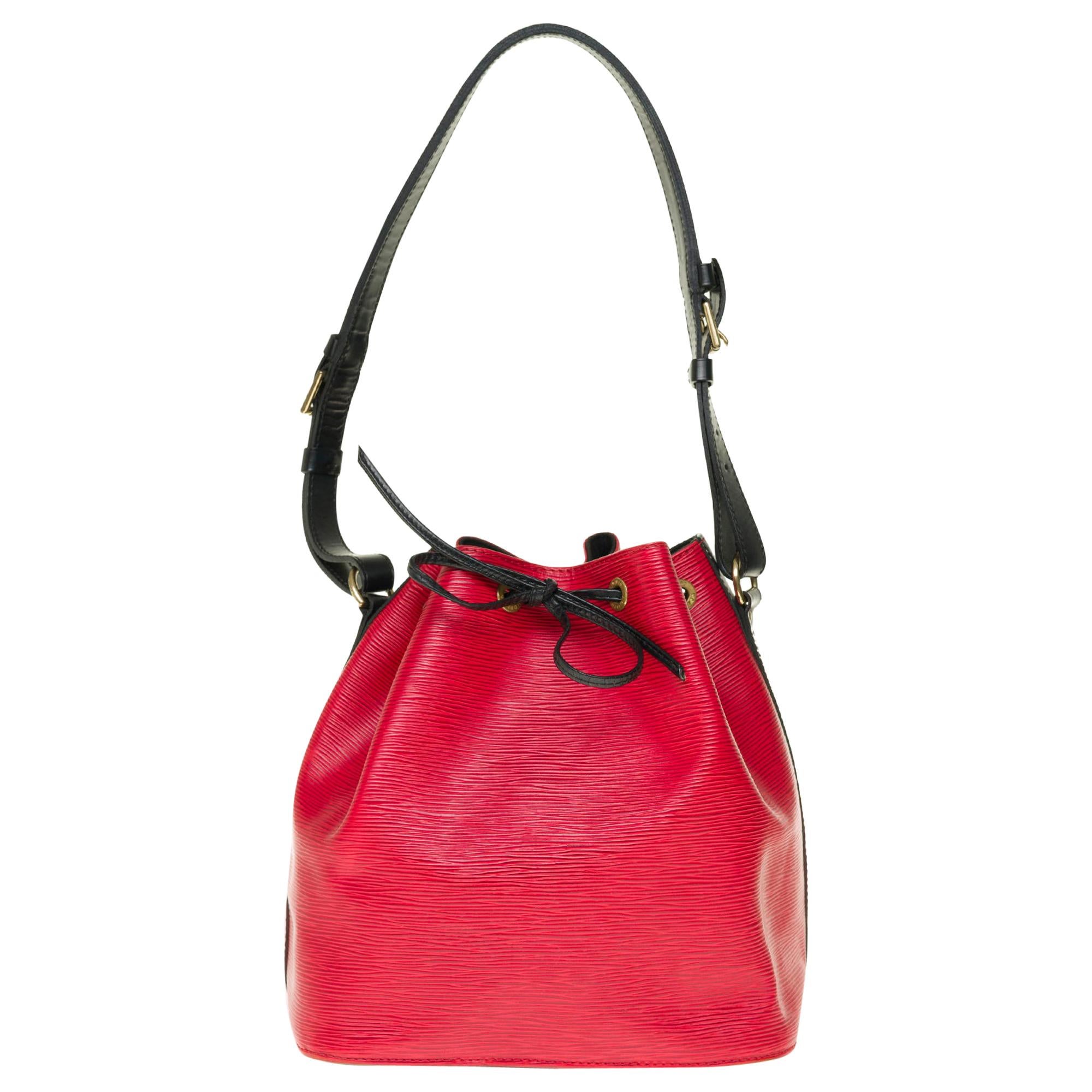 Louis Vuitton Noé PM shoulder bag in red and black epi leather