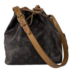 Louis Vuitton Noé PM Shoulder Bag Monogram Canvas Silver 1994