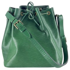 Louis Vuitton Noé Shoulder Bag Epi Leather Green Gold 1995