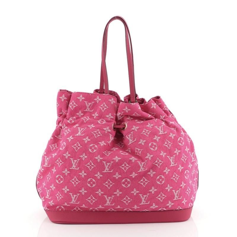 Pink Louis Vuitton Noefull Handbag Denim MM 