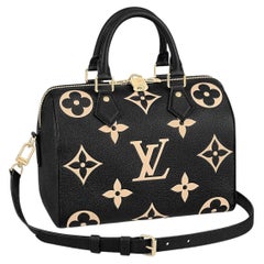 Louis Vuitton Noir/Beige Monogram Empreinte Leather Speedy Bandoulière 25 Bag