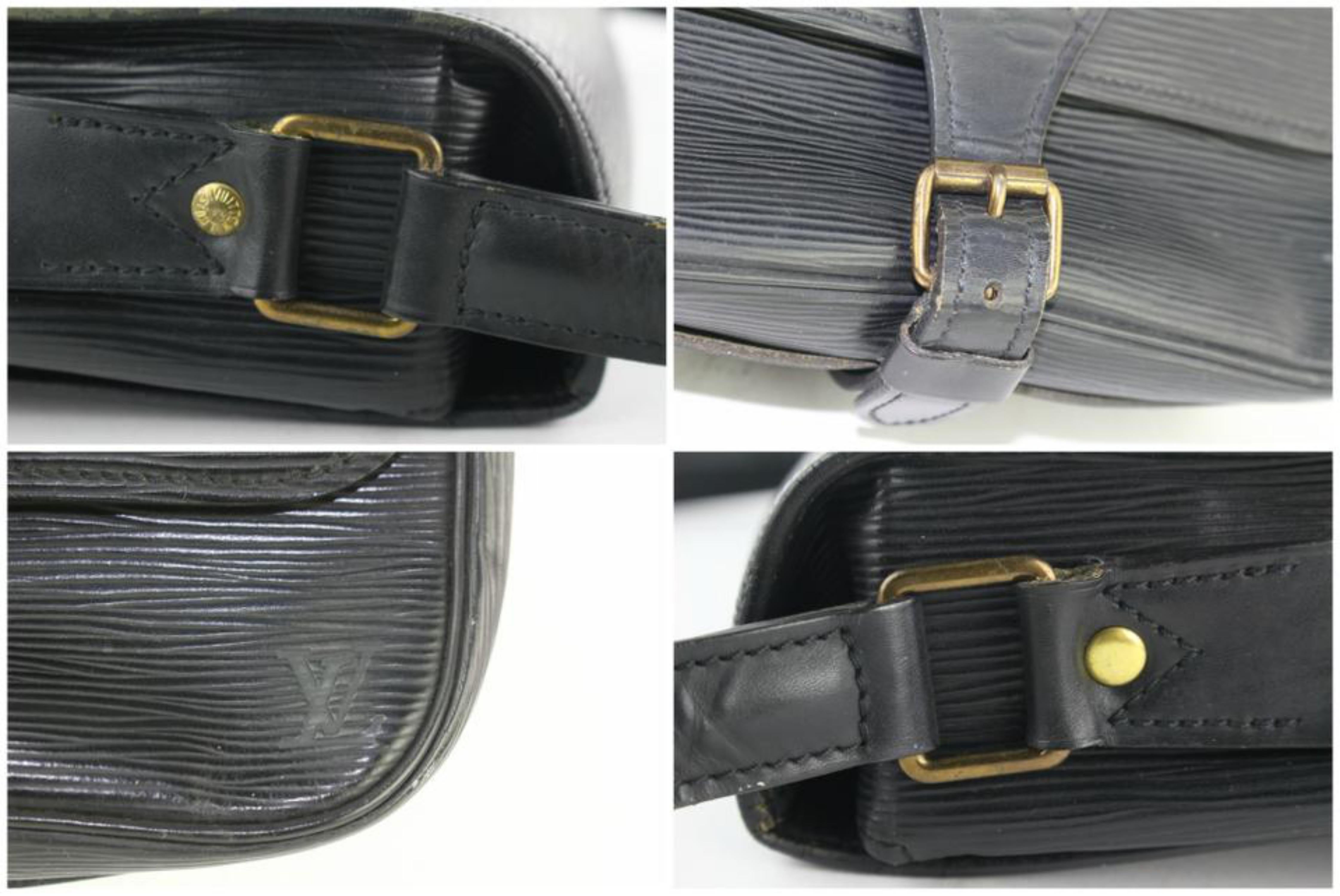Louis Vuitton Noir Cartouchiere 9lz1220 Black Leather Cross Body Bag For Sale 4