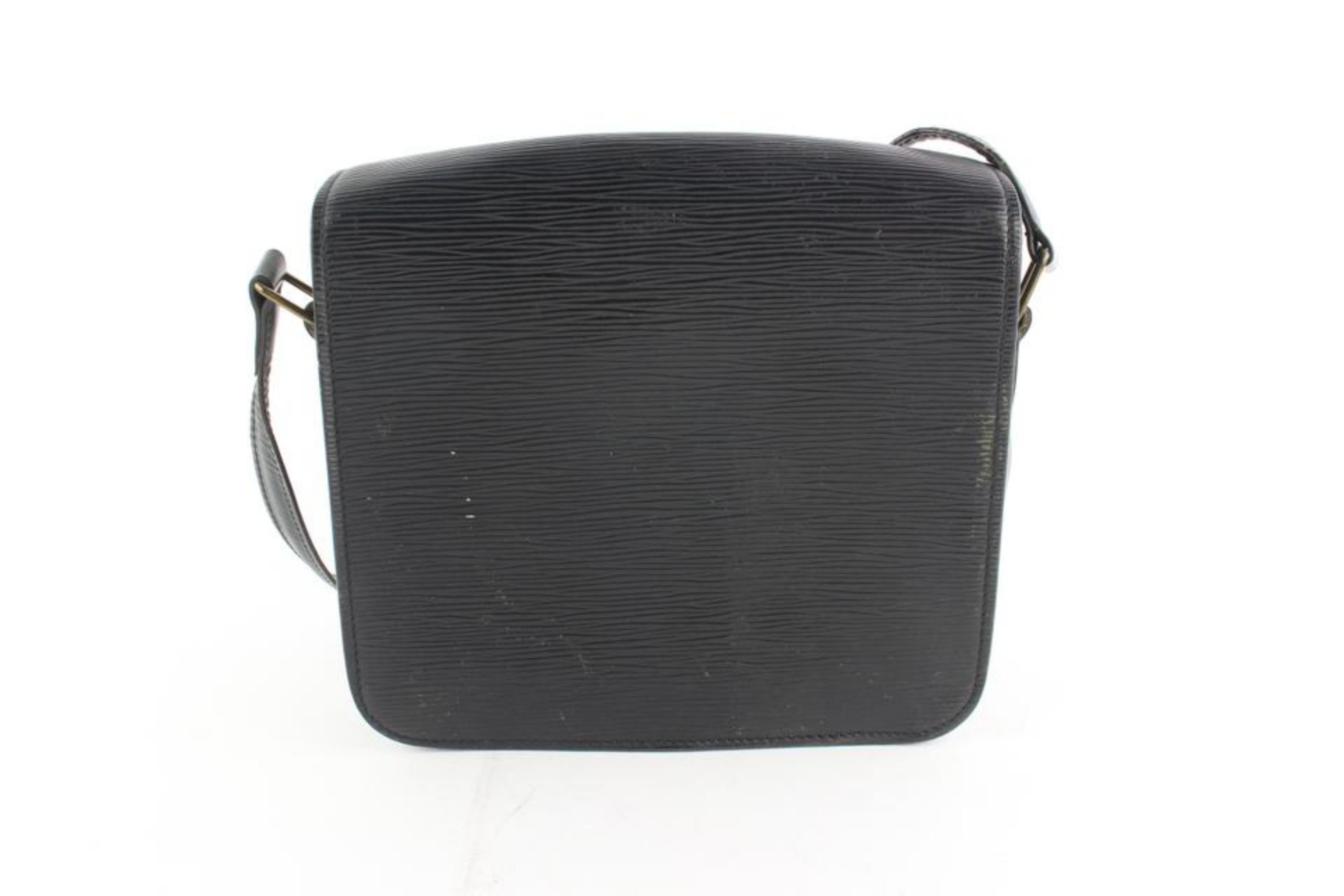 Louis Vuitton Noir Cartouchiere 9lz1220 Black Leather Cross Body Bag For Sale 5