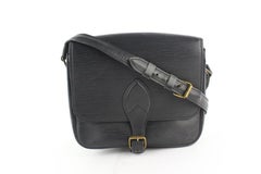 Louis Vuitton Noir Cartouchiere 9lz1220 Black Leather Cross Body Bag