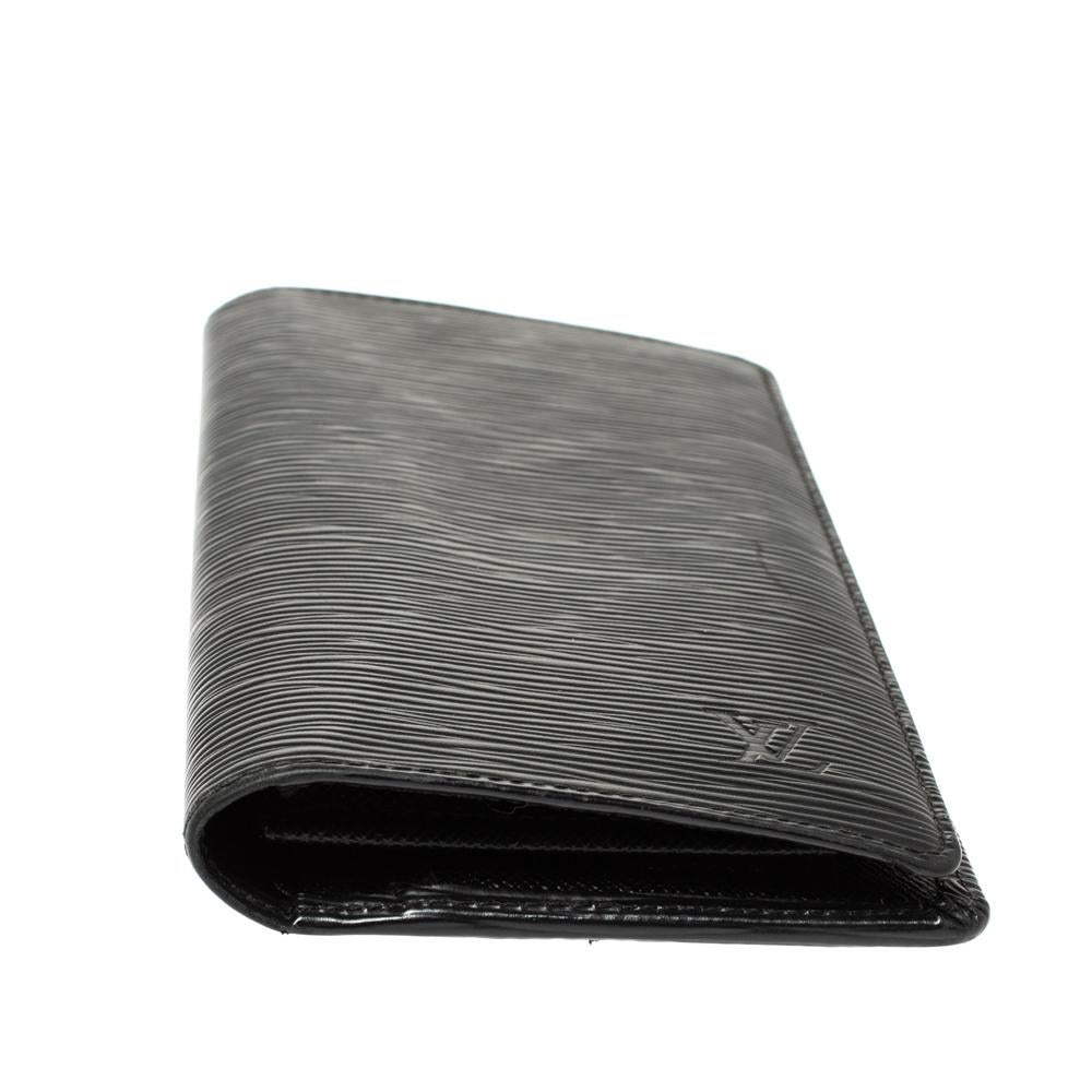 Black Louis Vuitton Noir Epi Leather Brazza Wallet