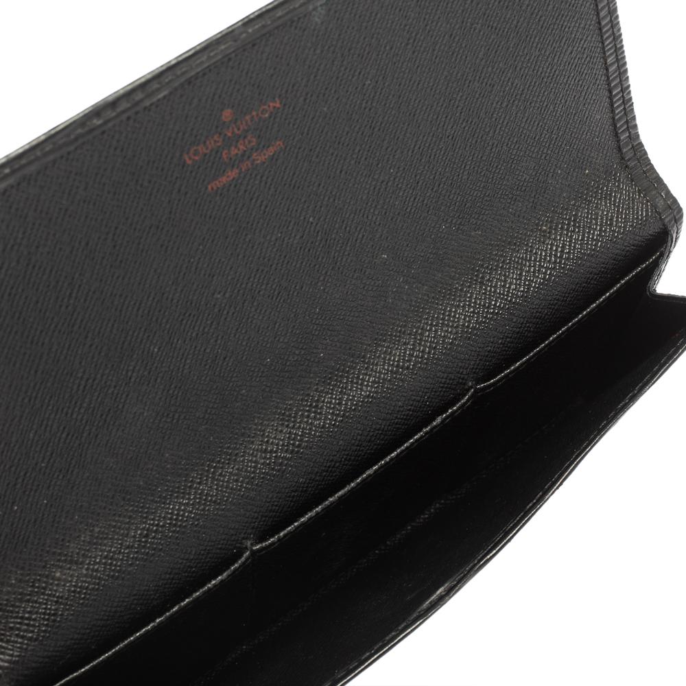 Women's Louis Vuitton Noir Epi Leather Flap Wallet