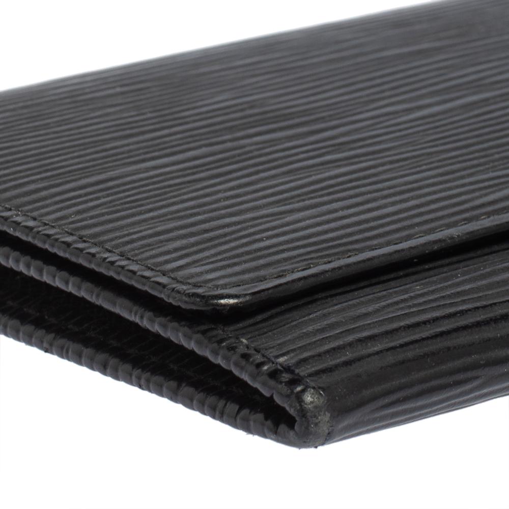 Louis Vuitton Noir Epi Leather Flap Wallet 1