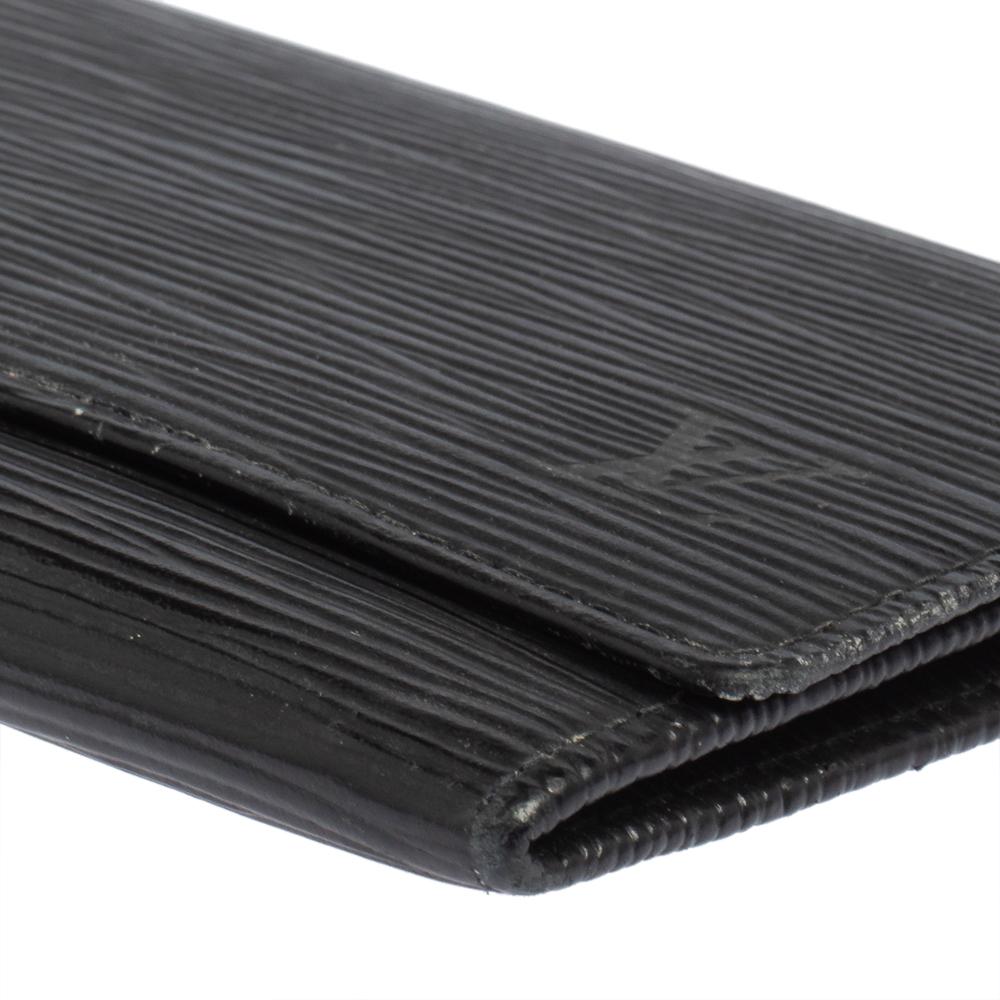 Louis Vuitton Noir Epi Leather Flap Wallet 2