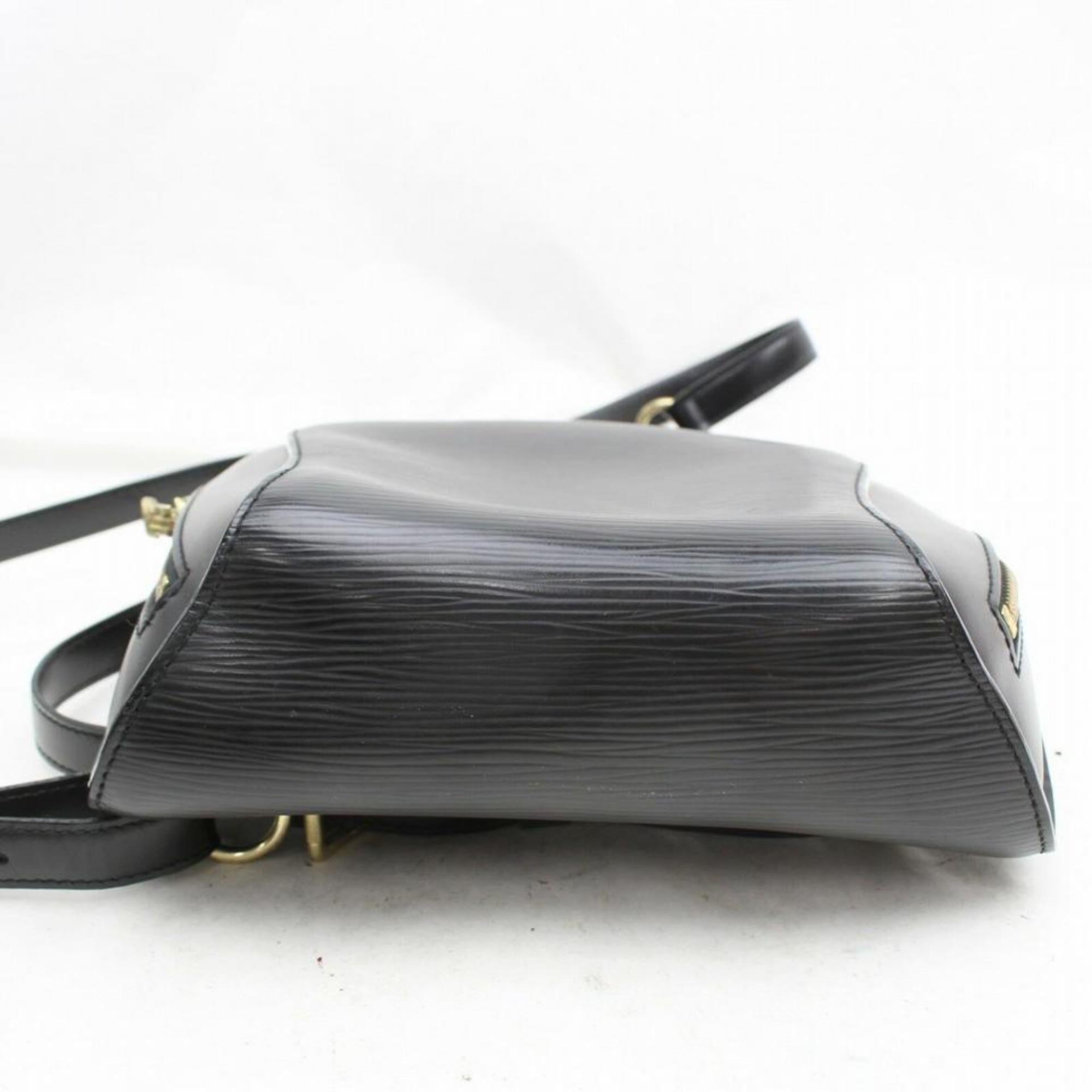 Louis Vuitton Noir Gobelins 870173 Black Leather Backpack For Sale 2