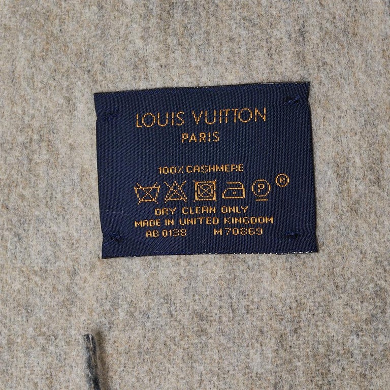 Louis Vuitton Noir Gris Ombre Reykjavik Cashmere Scarf