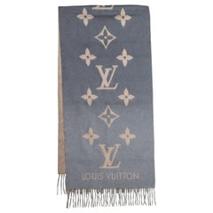 Louis Vuitton // Grey & Black Monogram Cashmere Scarf – VSP