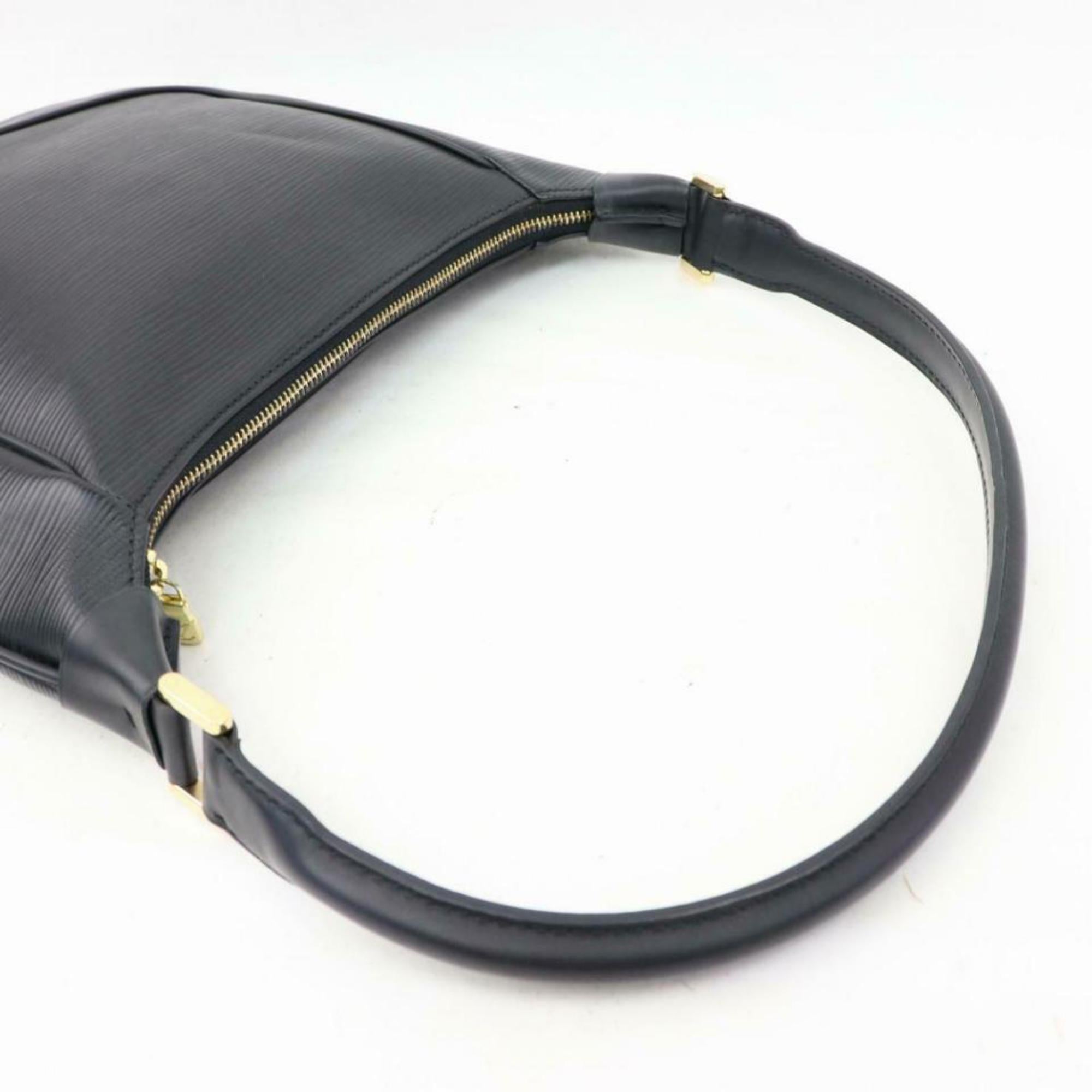Louis Vuitton Noir Matsy 870348 Black Leather Shoulder Bag For Sale 6