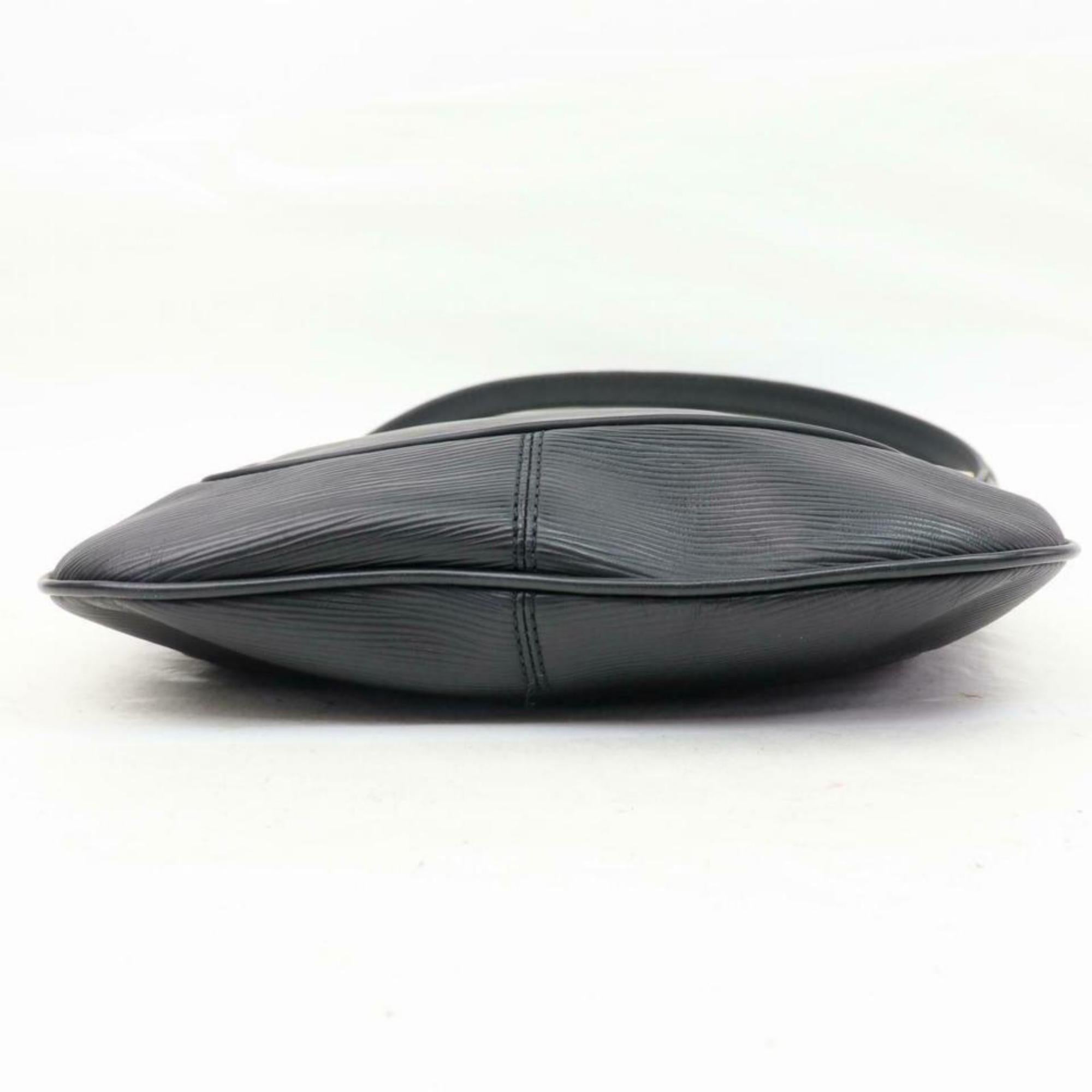 Louis Vuitton Noir Matsy 870348 Black Leather Shoulder Bag For Sale 3