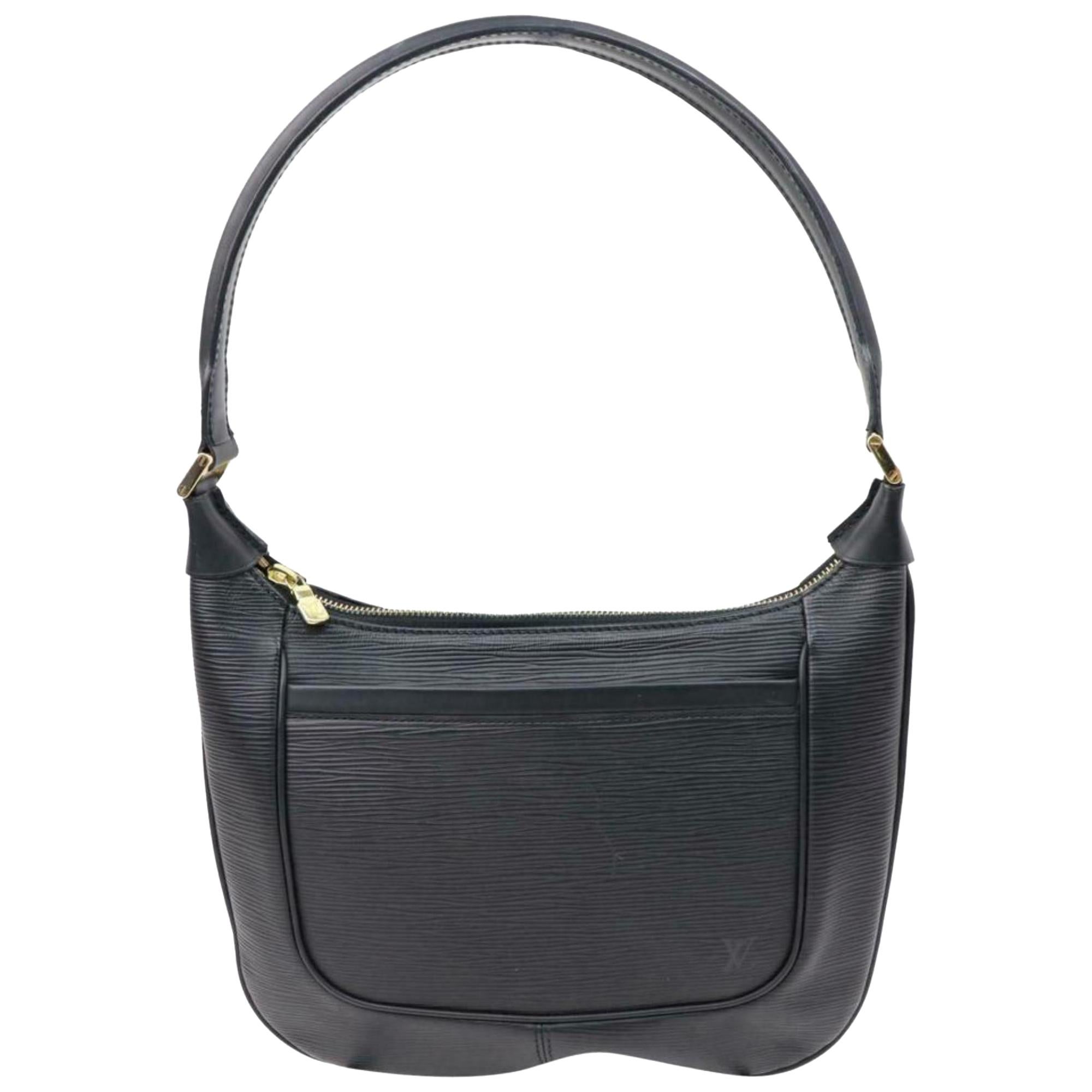 Louis Vuitton Noir Matsy 870348 Black Leather Shoulder Bag For Sale
