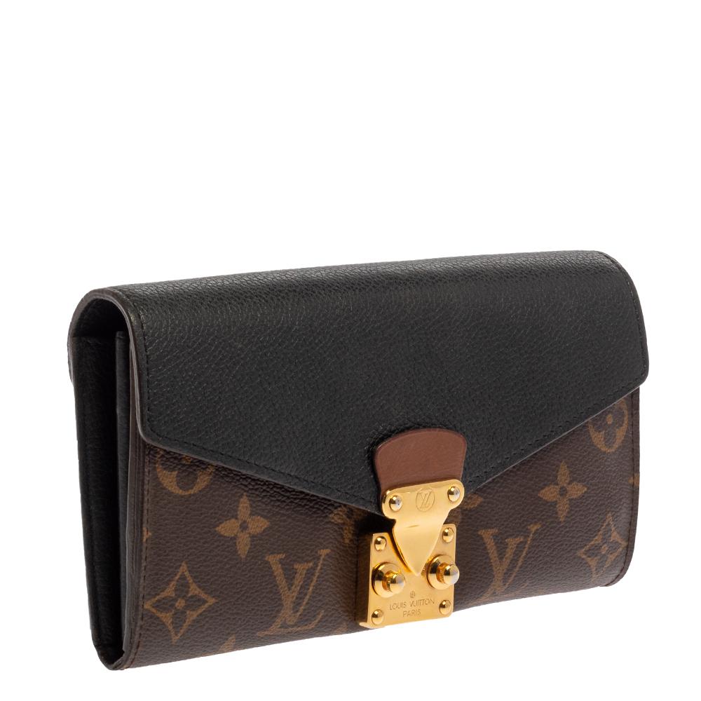 Louis Vuitton Noir Monogramm Canvas und Leder Metis Geldbörse (Schwarz)