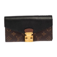 Louis Vuitton Noir Monogramm Canvas und Leder Metis Geldbörse