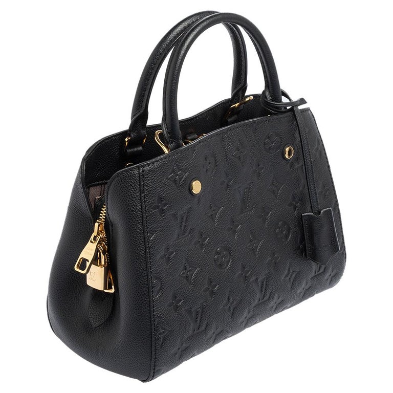 Louis Vuitton Noir Monogram Empreinte Leather Montaigne BB Bag In Good Condition In Dubai, Al Qouz 2