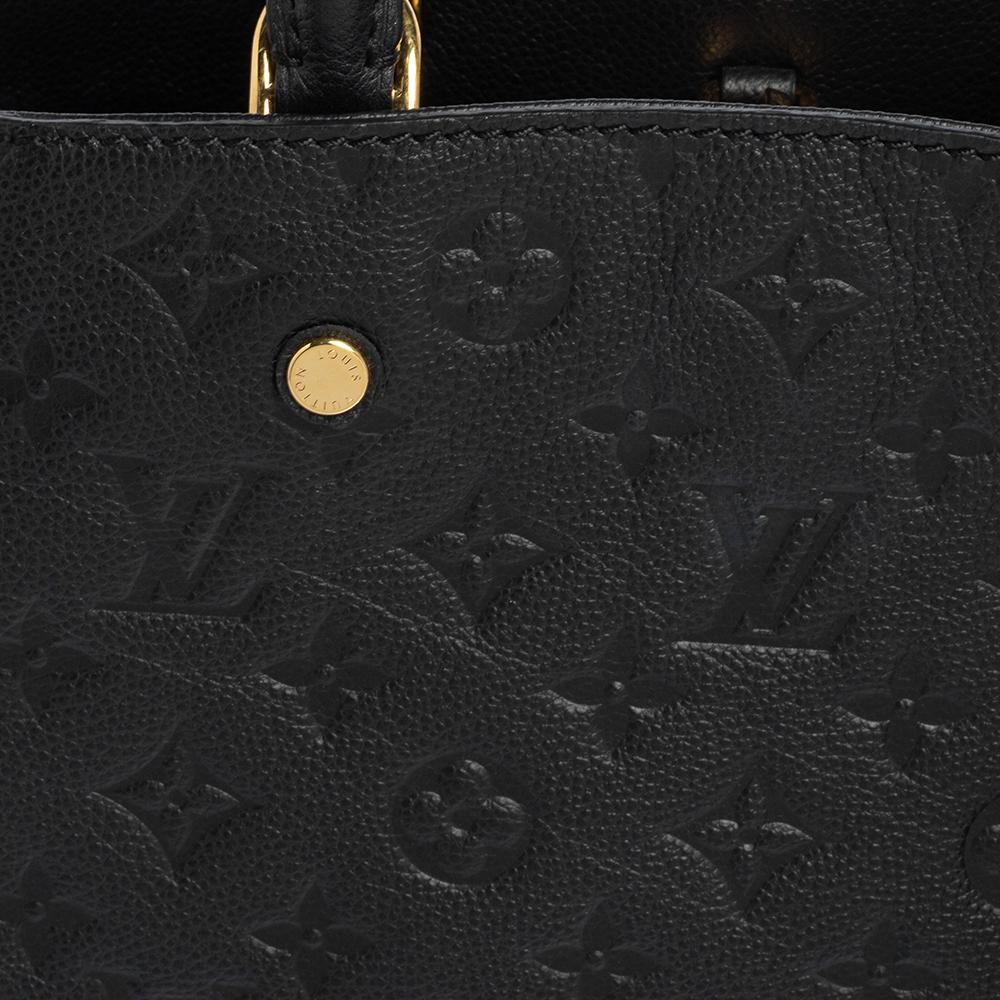 Black Louis Vuitton Noir Monogram Empreinte Leather Montaigne BB Bag