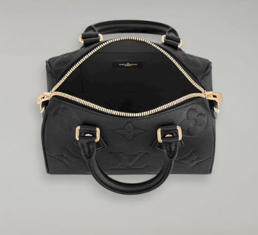 Louis Vuitton Noir Monogramm Empreinte Leder Speedy Bandoulire 20 Tasche (Schwarz)