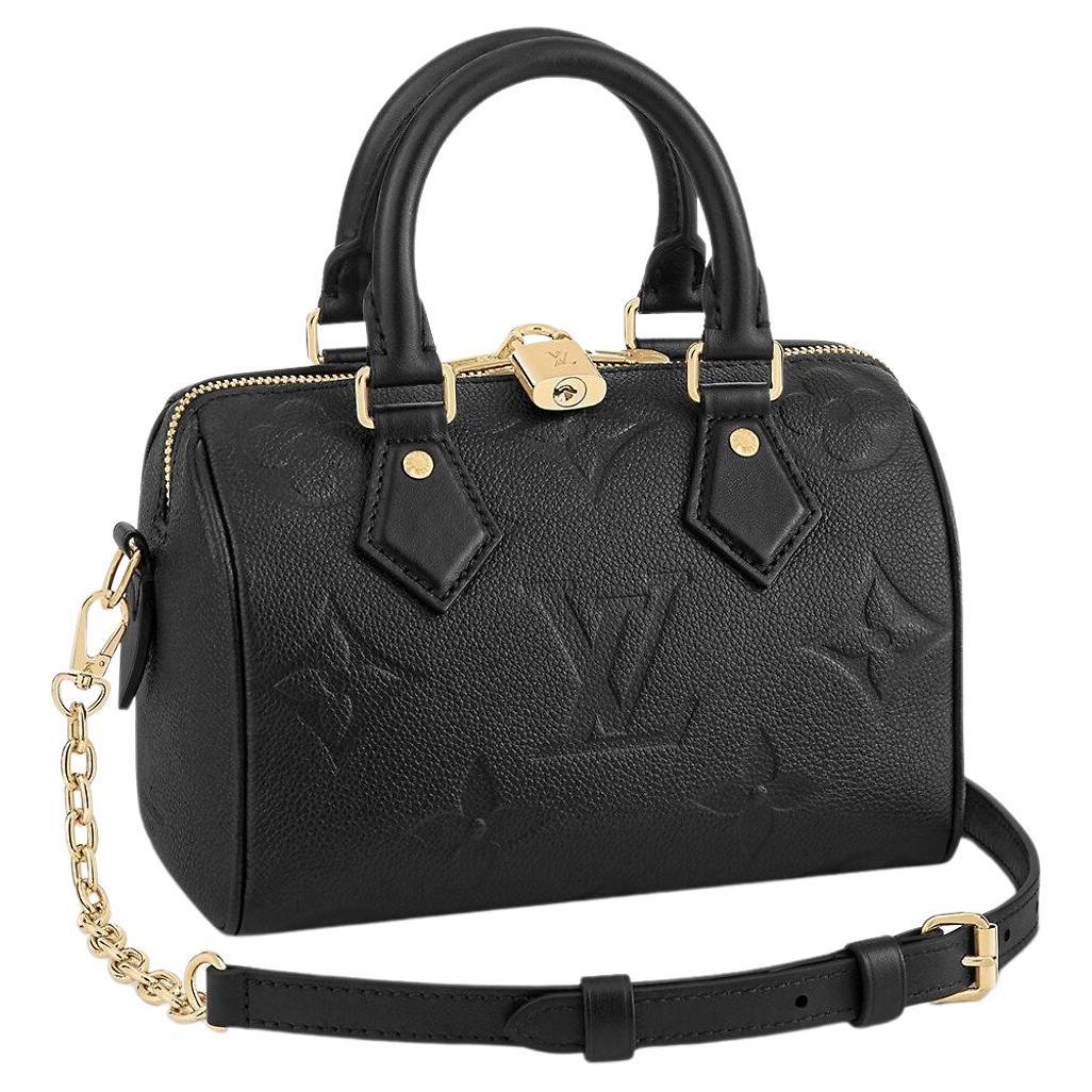 Louis Vuitton Noir Monogram Empreinte Leather Speedy Bandoulière 20 Bag