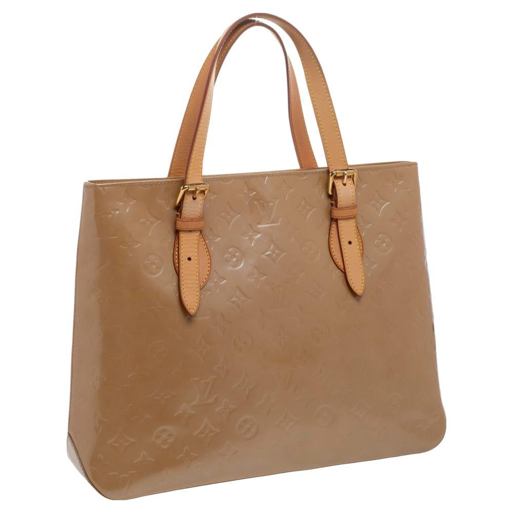 Brown Louis Vuitton Noisette Monogram Vernis Brentwood Tote Bag