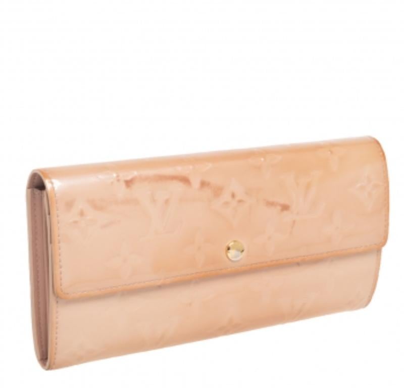 Orange Louis Vuitton Noisette Monogram Vernis Sarah Portefeuille