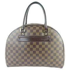 Vintage Louis Vuitton Nolita Damier Ebene 4le0103 Brown Coated Canvas Satchel