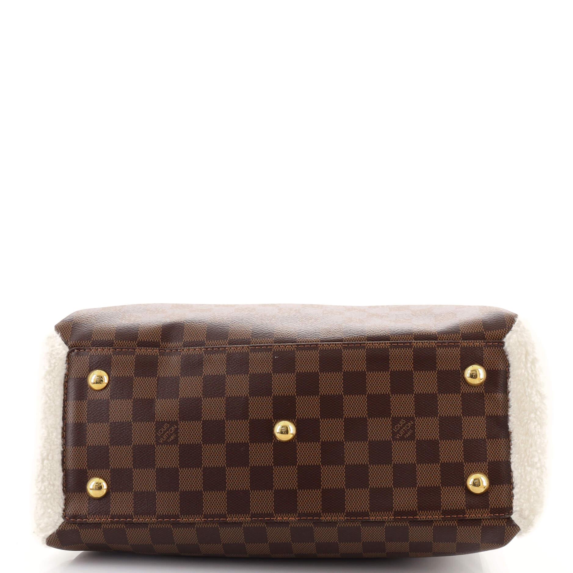 Louis Vuitton Normandy Handbag Damier with Shearling In Good Condition In NY, NY