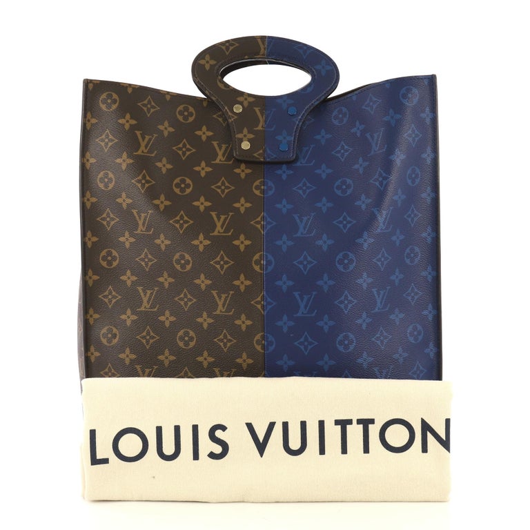 Louis Vuitton North South Tote Monogram Eclipse Split Canvas For Sale at 1stdibs