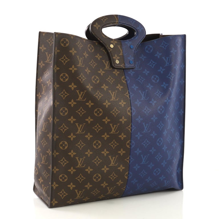 Louis Vuitton North South Tote Monogram Eclipse Split Canvas For Sale at 1stdibs