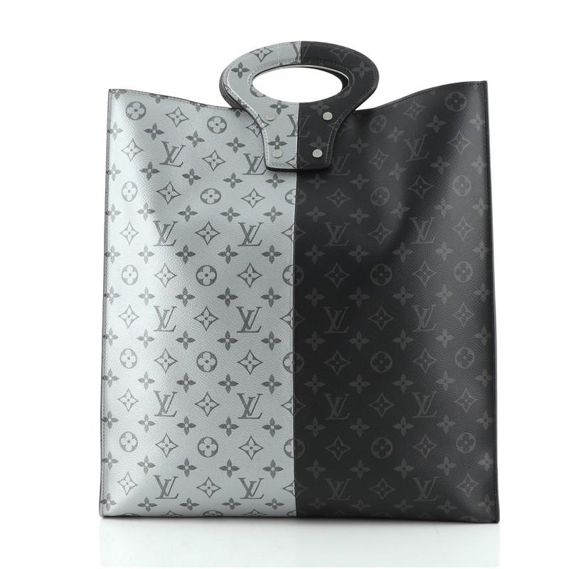 Louis Vuitton North South Tote Monogram Eclipse Split Canvas In Good Condition In NY, NY