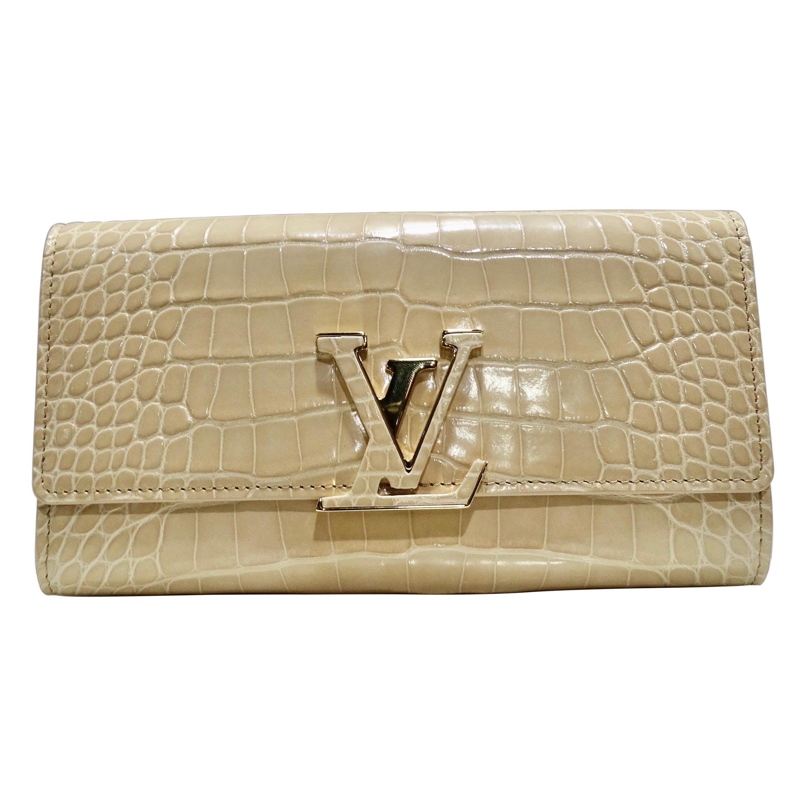 Louis Vuitton Nude Capucines Crocodile Wallet
