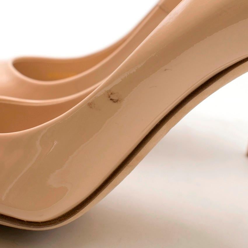 Louis Vuitton Nude Patent Leather First Lady Pumps US 7.5 In Good Condition In London, GB
