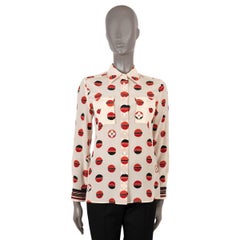 LOUIS VUITTON Nacktes Seidenhemd 2020 PRINTED Bluse Shirt 34 XS