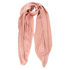 Louis Vuitton Nude Silk & Wool Monogram Shine Shawl 