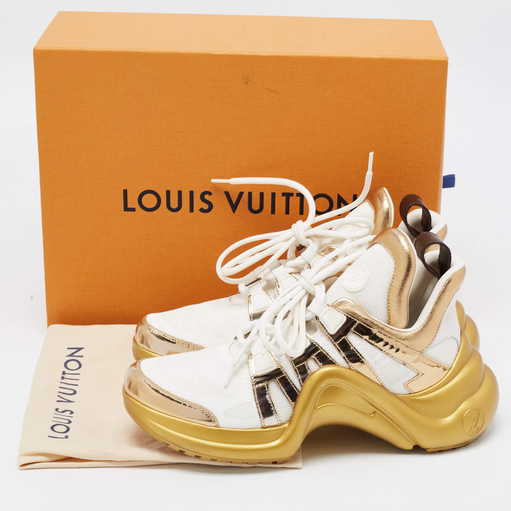 Louis Vuitton Nylon and Foil Leather Arclight Low Top Sneakers Size 39 5