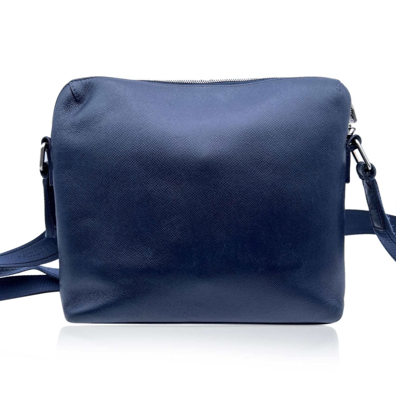 Louis Vuitton Ocean Blue Taiga Leather Taiga Grigori PM Messenger Bag In Good Condition In Rome, Rome