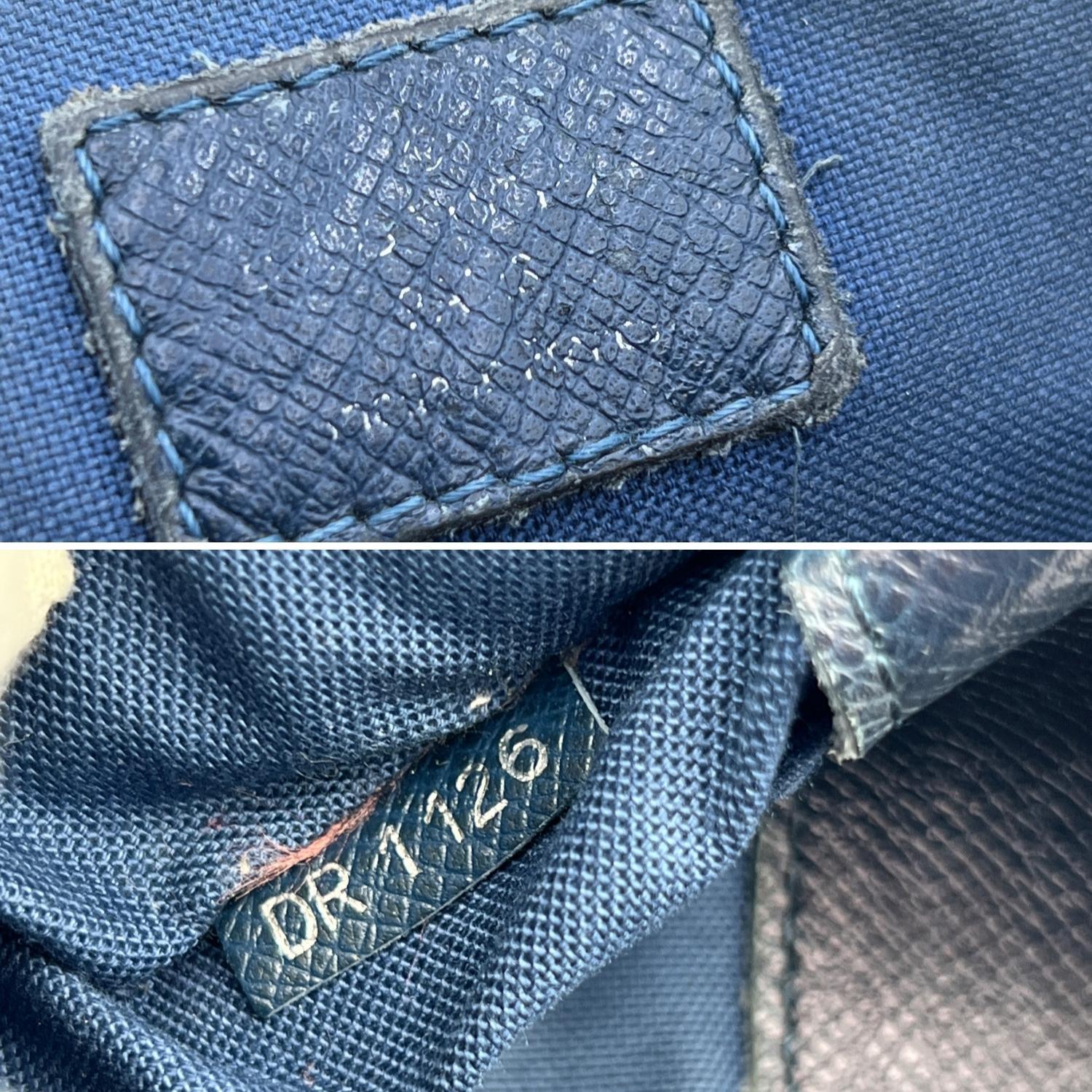 Women's or Men's Louis Vuitton Ocean Blue Taiga Leather Taiga Grigori PM Messenger Bag